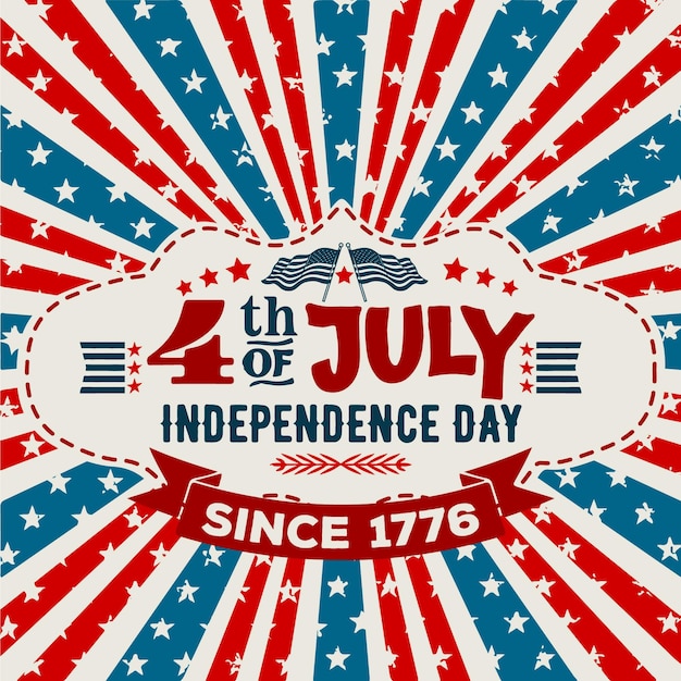 Free Vector retro independence day