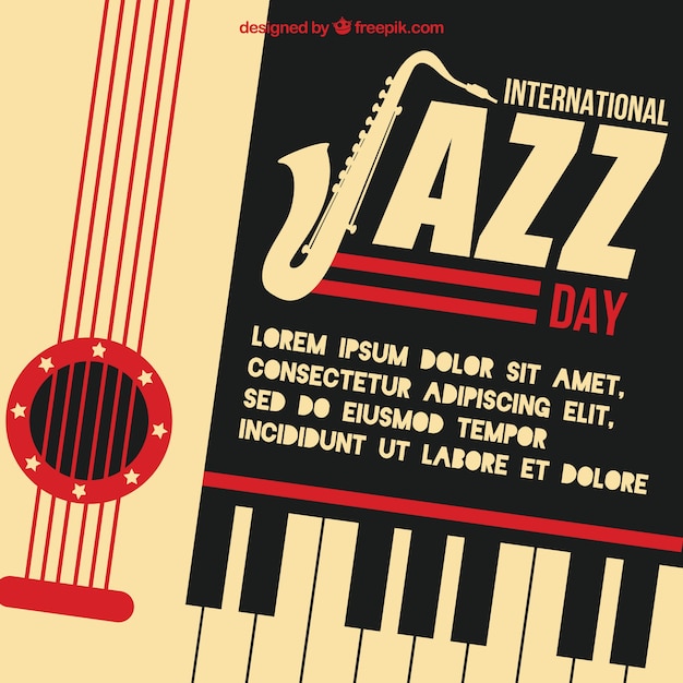 Retro international jazz day background