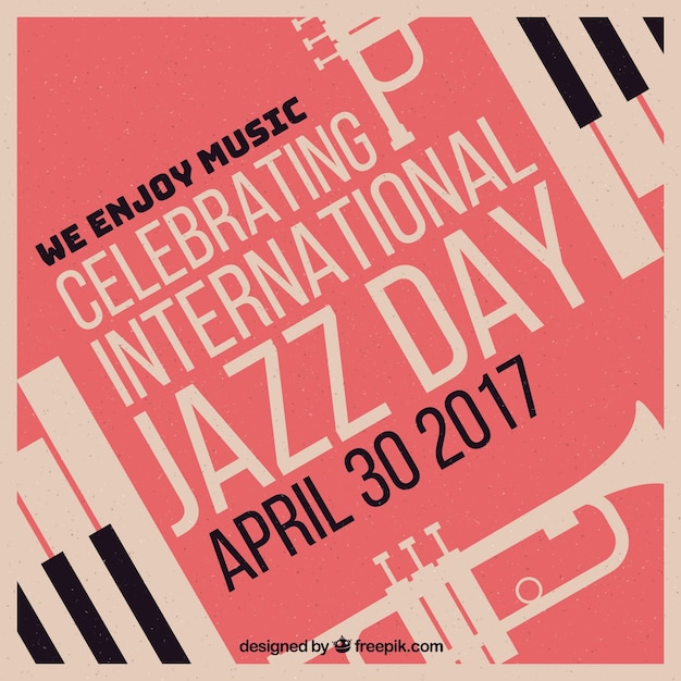 Free Vector retro international jazz day background