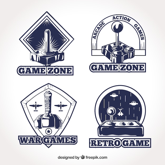 Retro joystick logo collection with elegant style