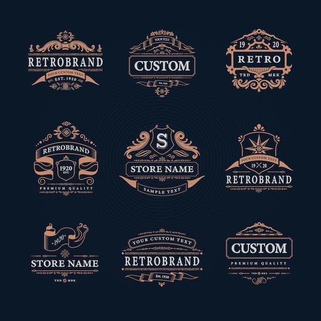 Retro label set