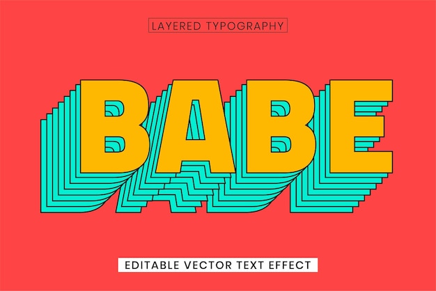 Free vector retro layered word editable vector text effect template