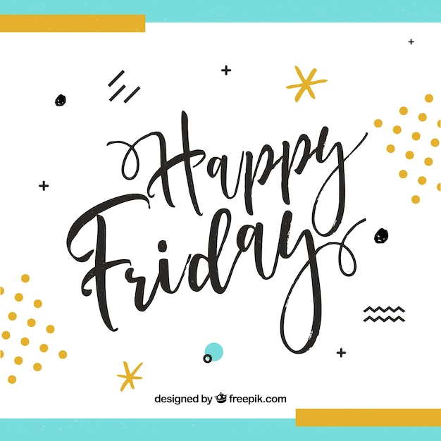 Retro lettering background "happy friday"