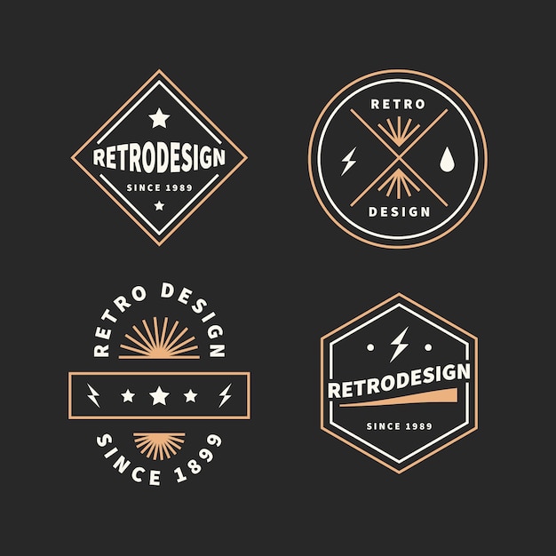 Retro logo collection concept