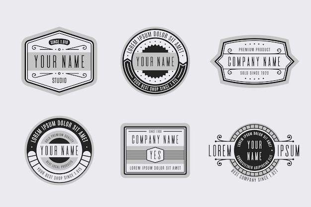 Free vector retro logo collection