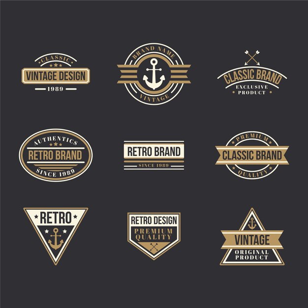 Retro logo template collection