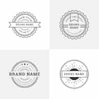 Free vector retro logos with round shapes