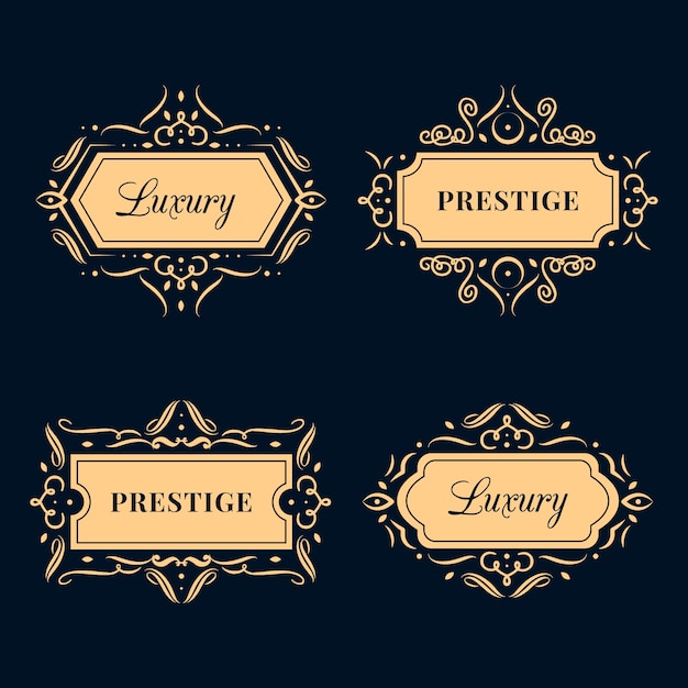 Retro luxury logo set