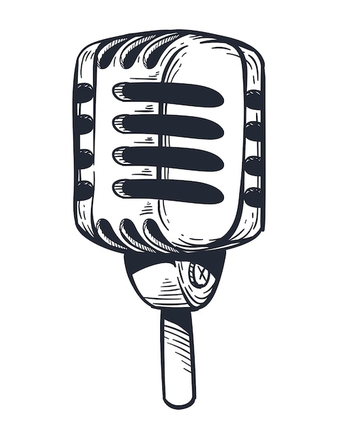 Free vector retro microphone audio device icon