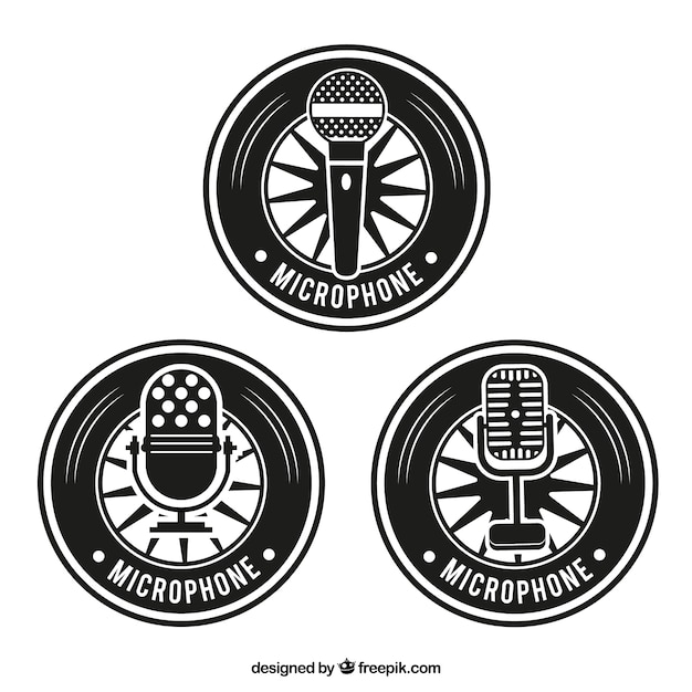 Retro microphone badges