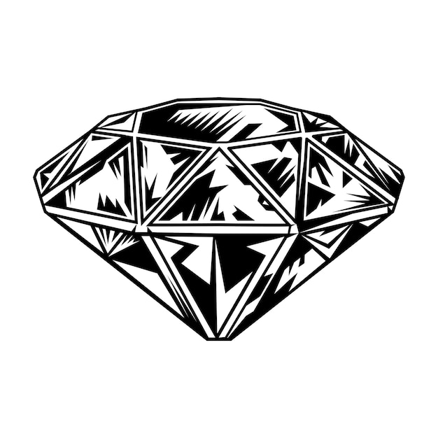 Free Vector retro monochrome diamond.