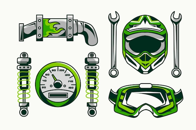 Free Vector retro motocross elements