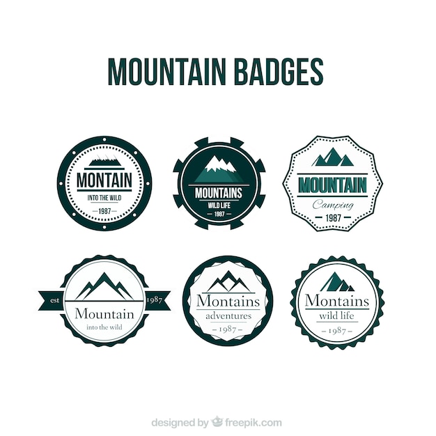 Retro mountain badges