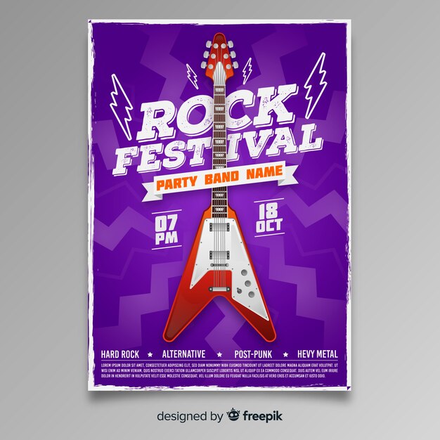 Retro music poster template