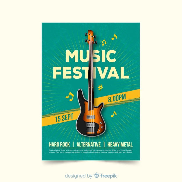 Retro music poster template