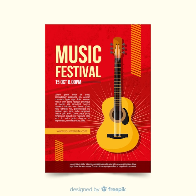 Free Vector retro music poster template