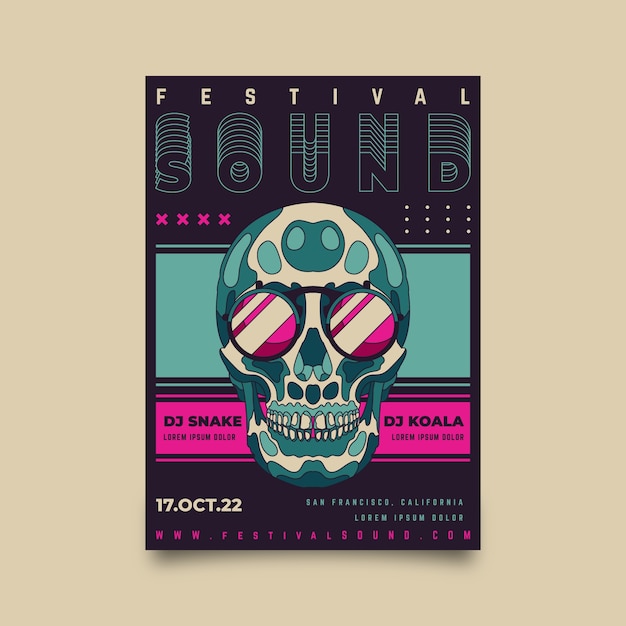 Retro music poster template