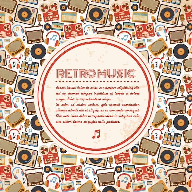 Free Vector retro music poster