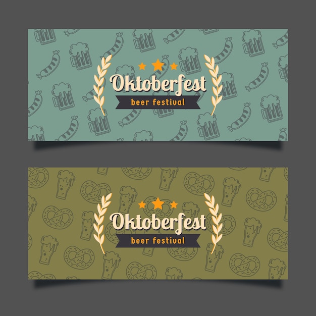 Retro oktoberfest banners