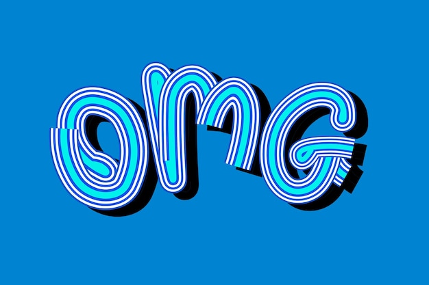 Retro OMG blue typography wallpaper