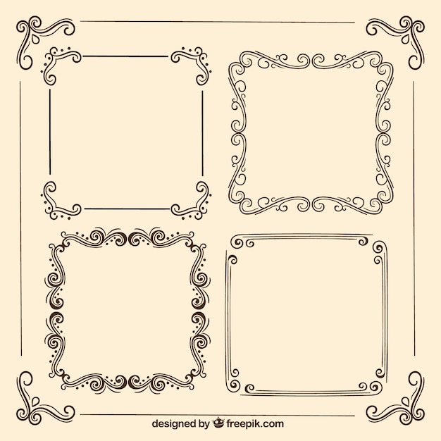 Free vector retro ornamental frames