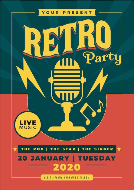 Retro Party Flyer Template