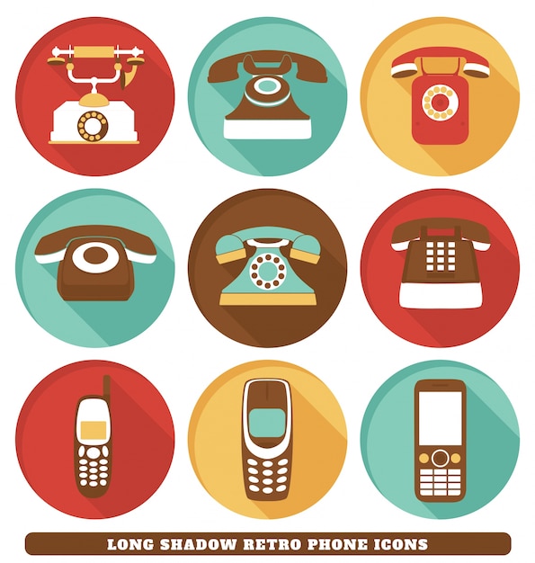 Retro phone icons