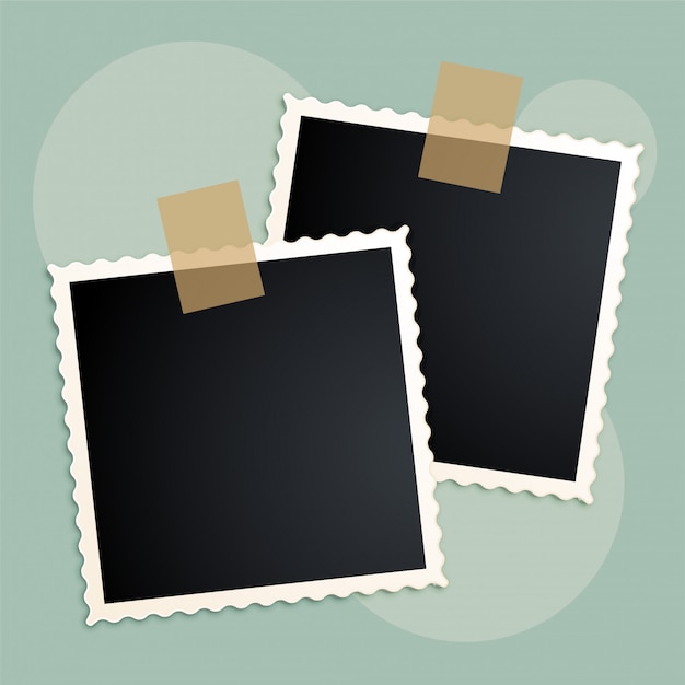 Retro photo frames scrapbook design