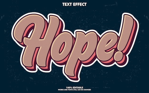 Free Vector retro pop art editable text effects