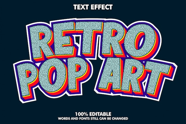 Retro pop art text effect with rich texture