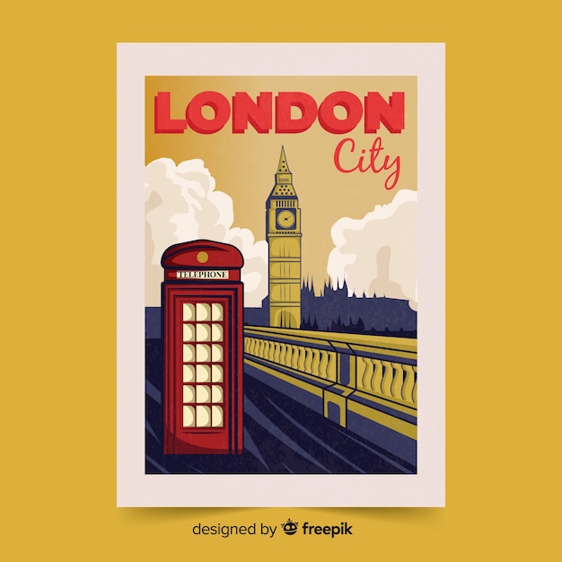 Retro promotional poster of london template