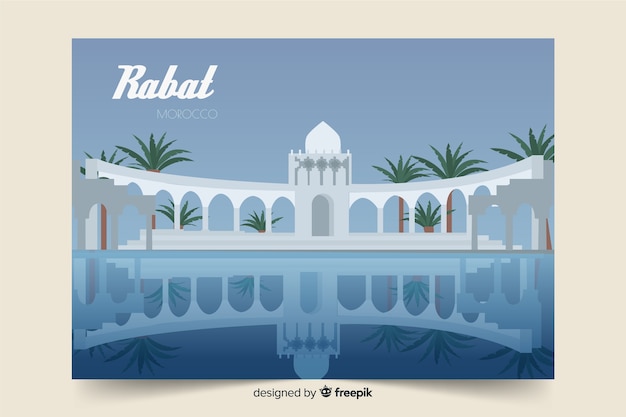 Retro promotional poster of rabat template