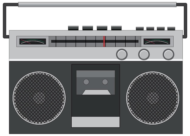 Retro radio on white background