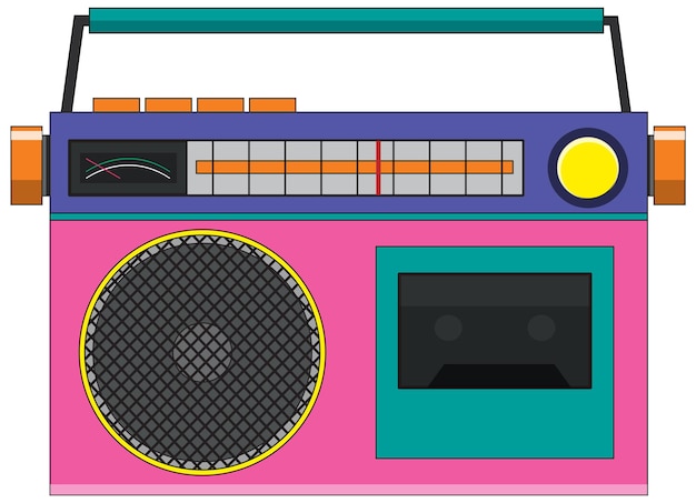 Free Vector retro radio on white background