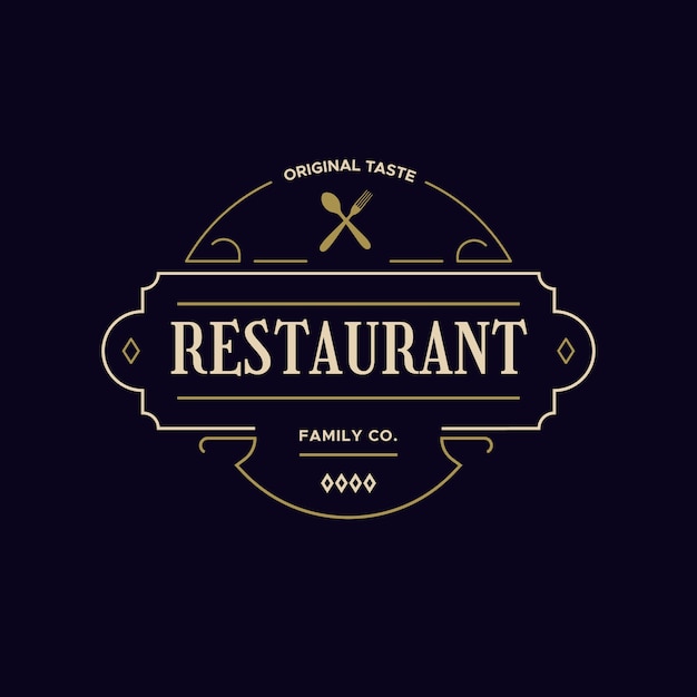 Retro restaurant logo concept