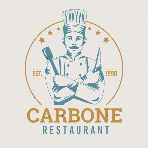 Free vector retro restaurant logo template