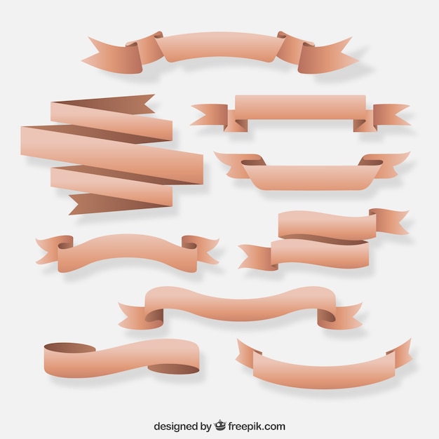 Free Vector retro ribbons collection