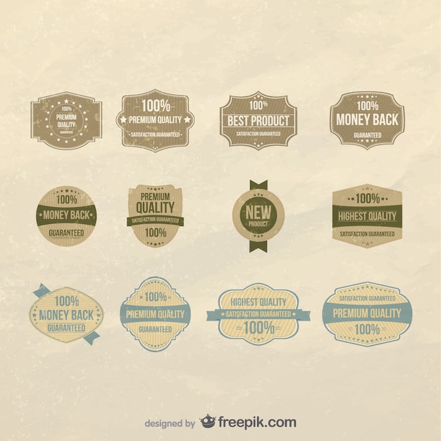 Free Vector retro shopping labels