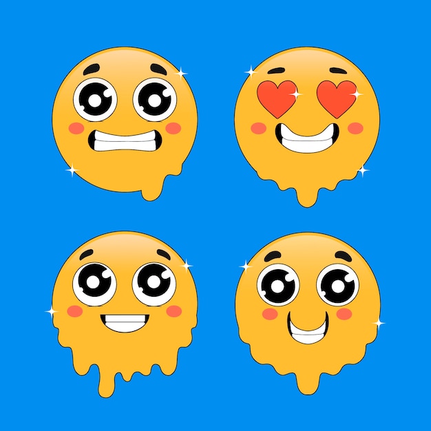 Free Vector retro smiley emoji illustration