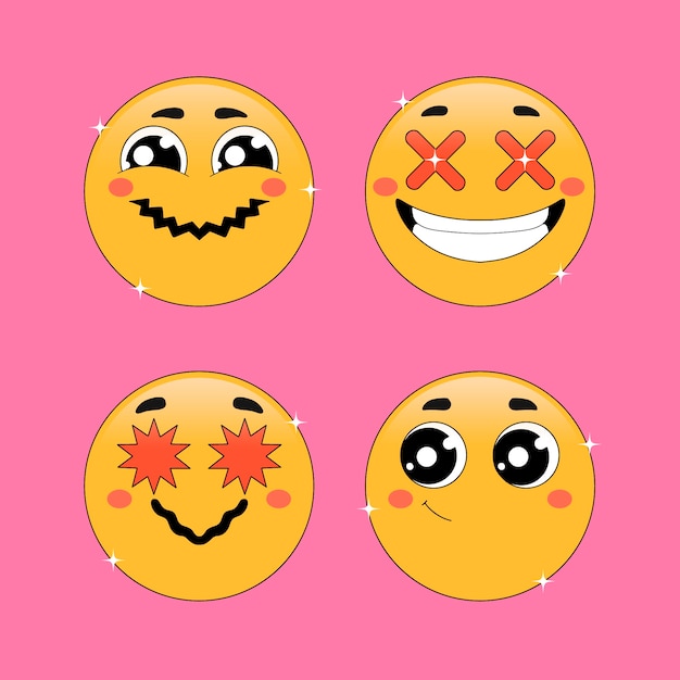 Free vector retro smiley emoji illustration