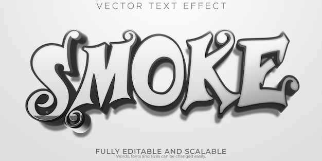 Free vector retro smoke text effect editable horror and movie text style