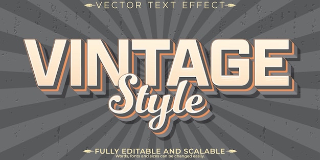 Free Vector retro sticker text effect editable 70s and 80s text style