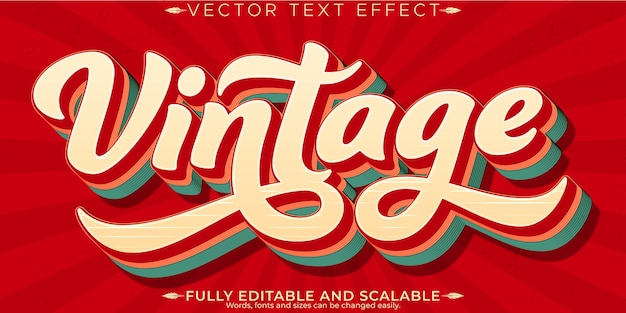 Retro sticker text effect editable 70s and 80s text style