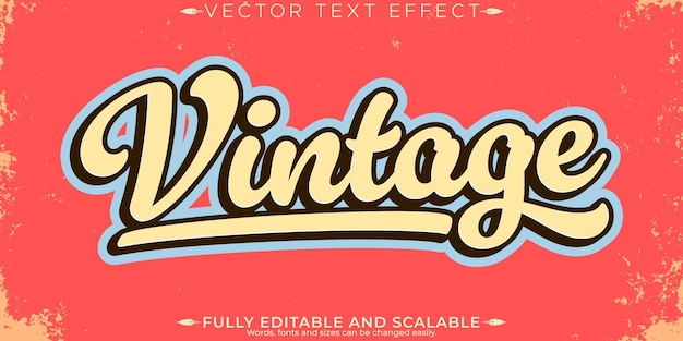 Free Vector retro sticker text effect editable 70s and 80s text style