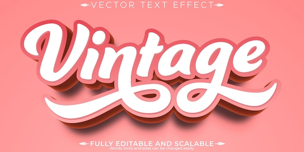 Free Vector retro sticker text effect editable 70s and 80s text style