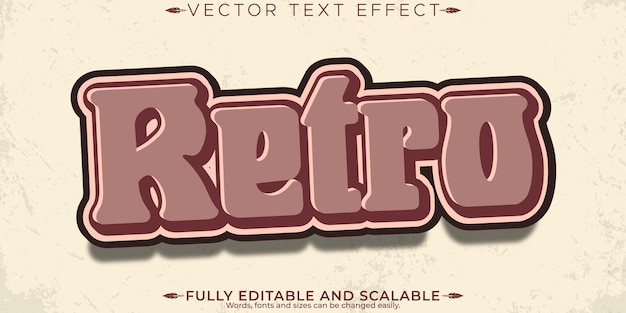 Free Vector retro sticker text effect editable 70s and 80s text style