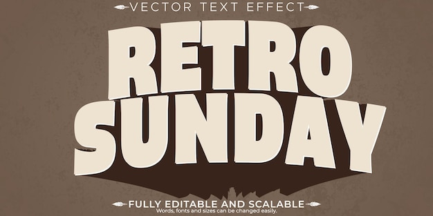 Free Vector retro sticker text effect editable 70s and 80s text style