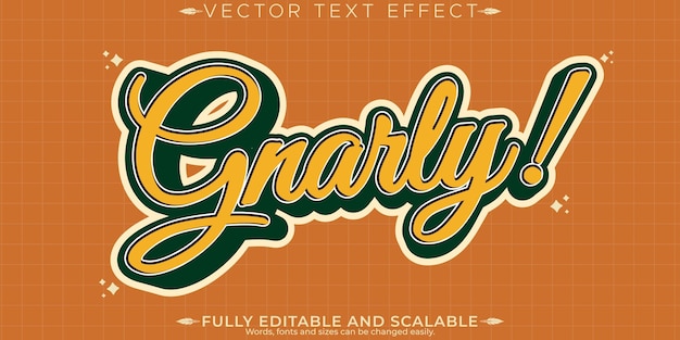 Free Vector retro sticker text effect editable 70s and 80s text style