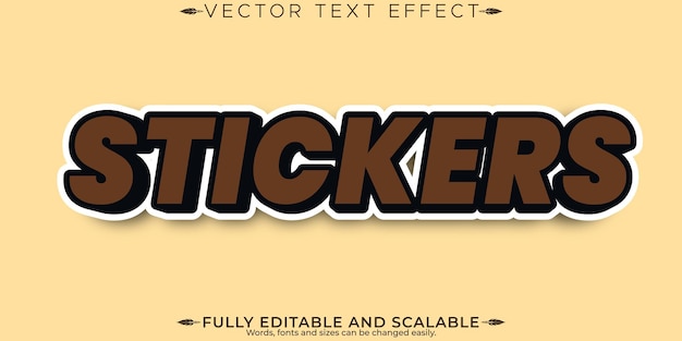 Free Vector retro sticker text effect editable 70s and 80s text style