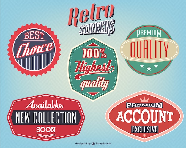 Free vector retro stickers design